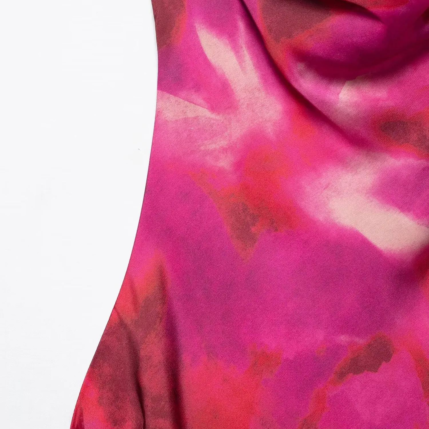 Thea | Printed Satin Midi Dress with Light Luxury Finish
