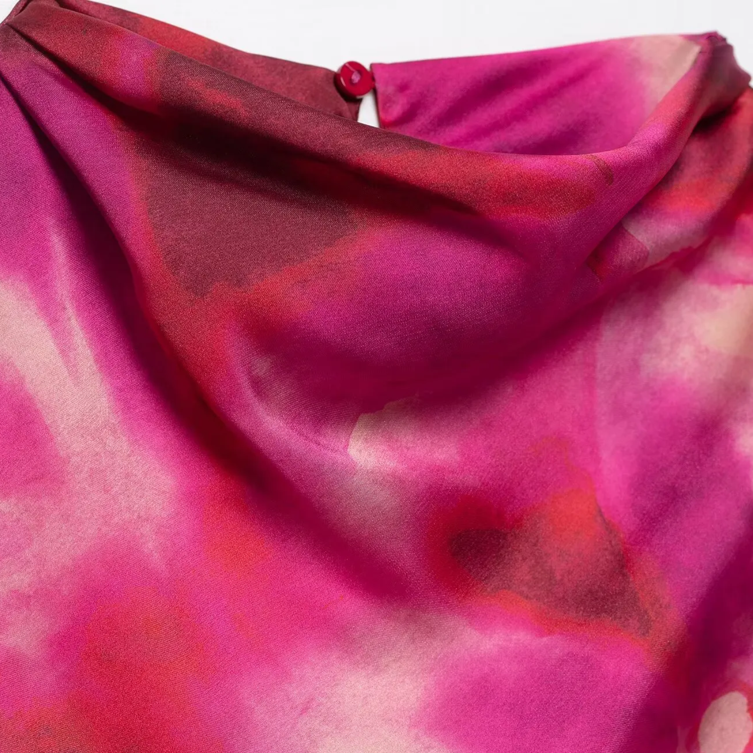 Thea | Printed Satin Midi Dress with Light Luxury Finish