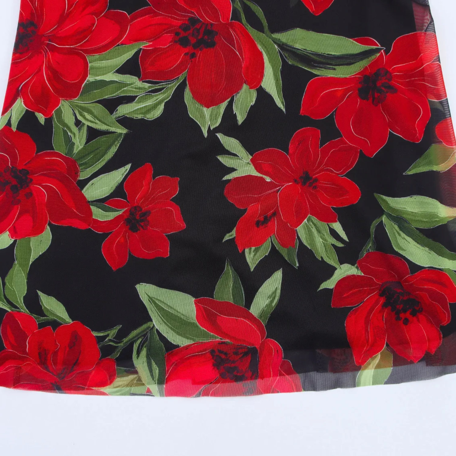 Daisy | Printed Tulle V-Neck Sleeveless Dress with Scarf Detail