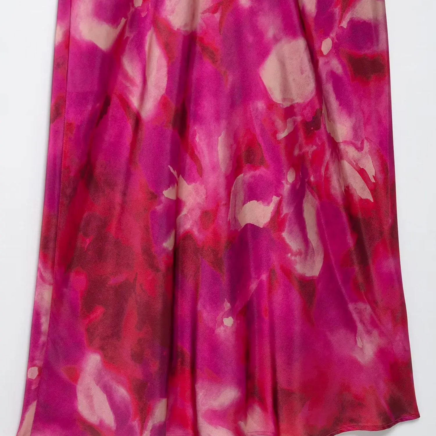 Thea | Printed Satin Midi Dress with Light Luxury Finish