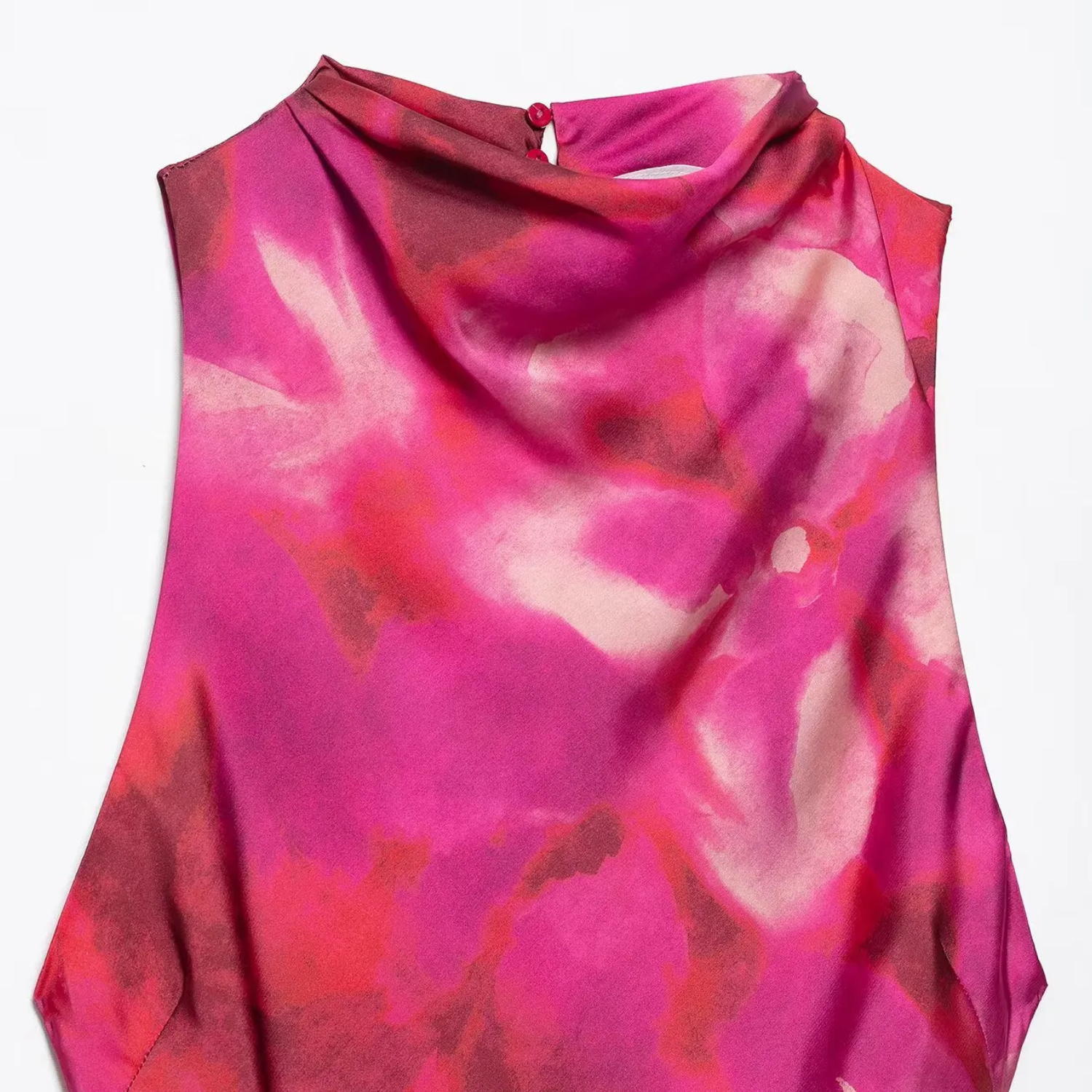 Thea | Printed Satin Midi Dress with Light Luxury Finish