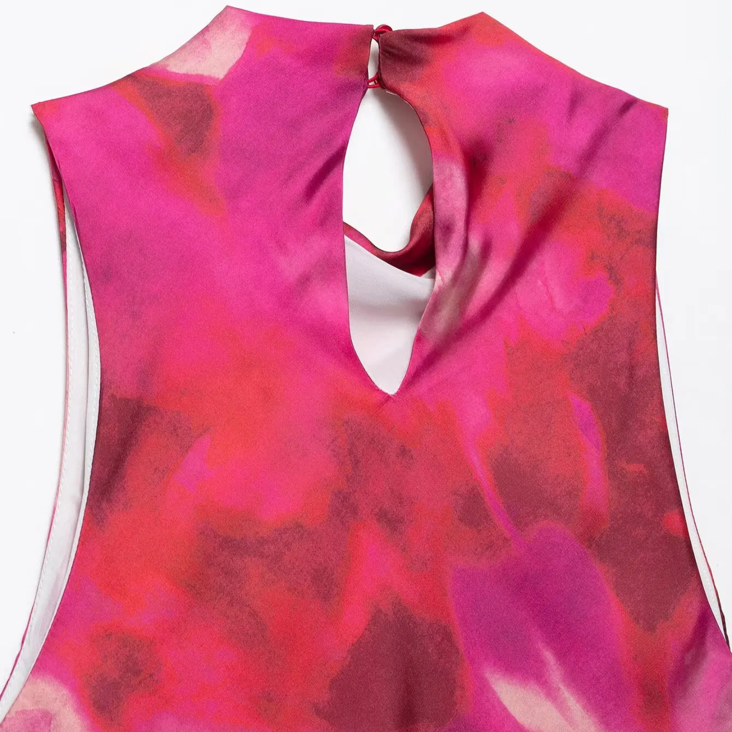 Thea | Printed Satin Midi Dress with Light Luxury Finish